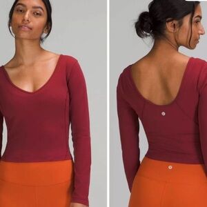 Lululemon Women’s 6 Align Long Sleeve pomegranate. Like new